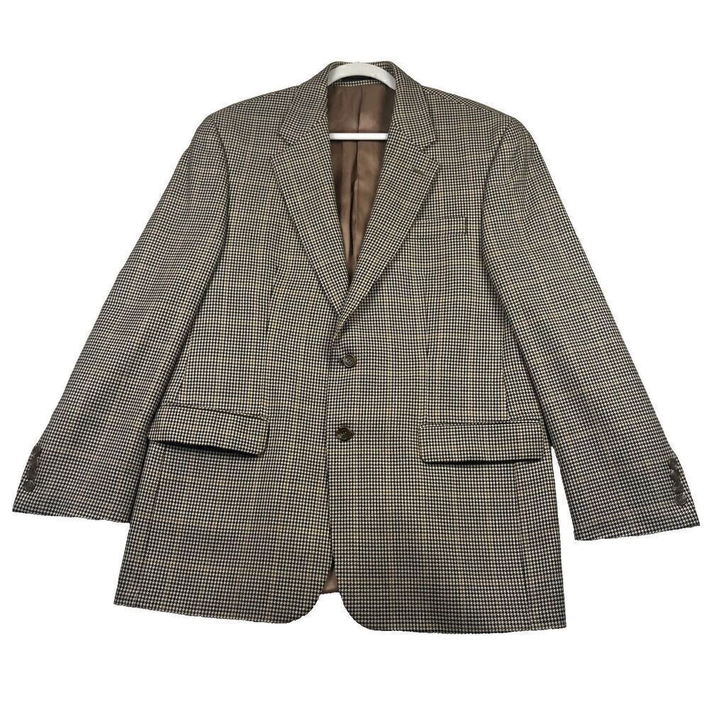 RalphโLauren Mensโ Blazer Sport Coat Two Button Jacket 100% Wool 42RโHoundsTooth